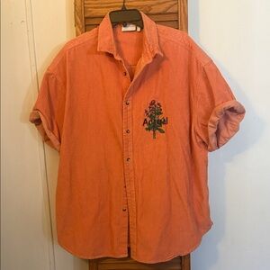 ASOS Orange Floral Embroidered Button-Down Shirt